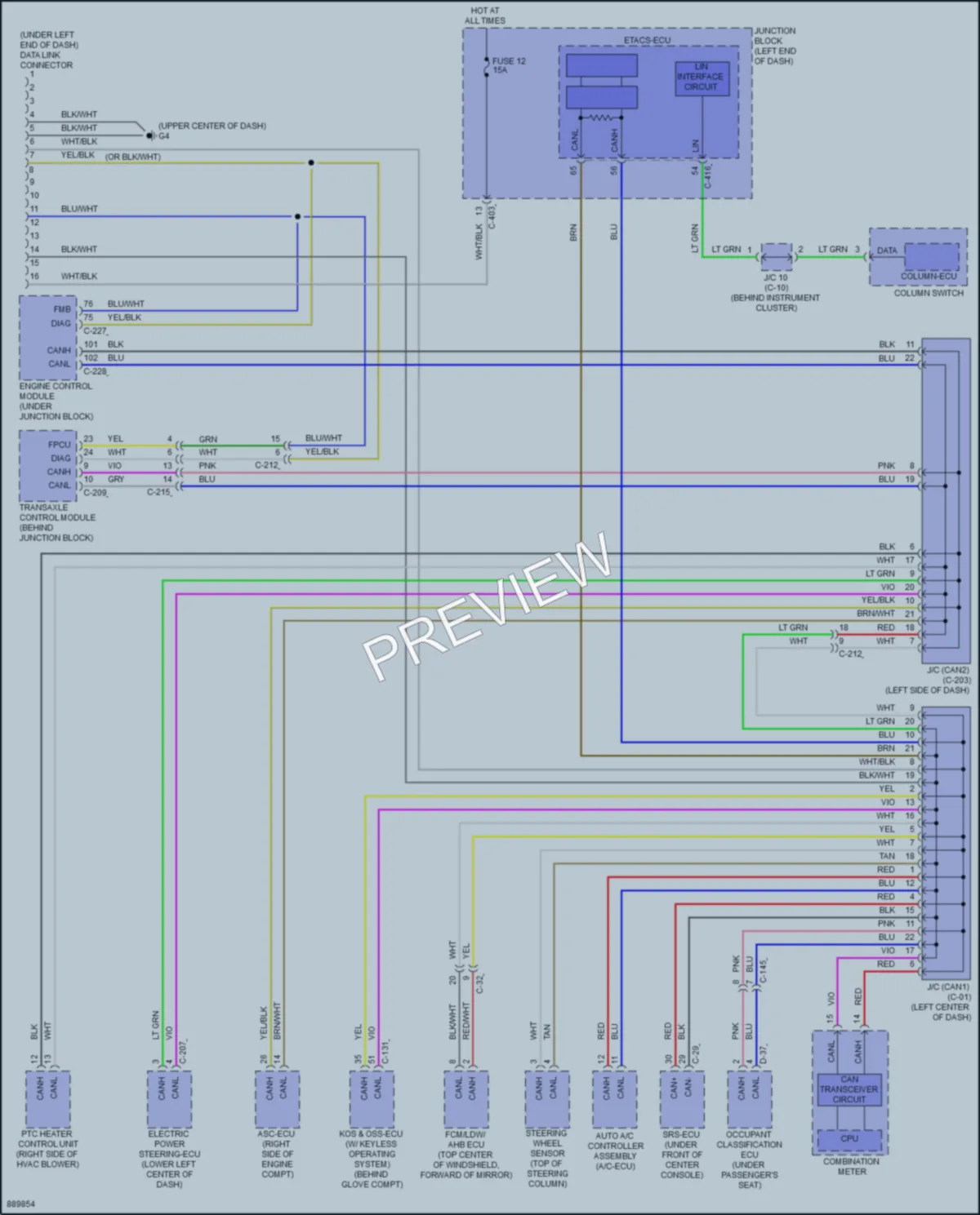 2024 Mitsubishi MirageG4 Computer Data Lines wiring diagram preview