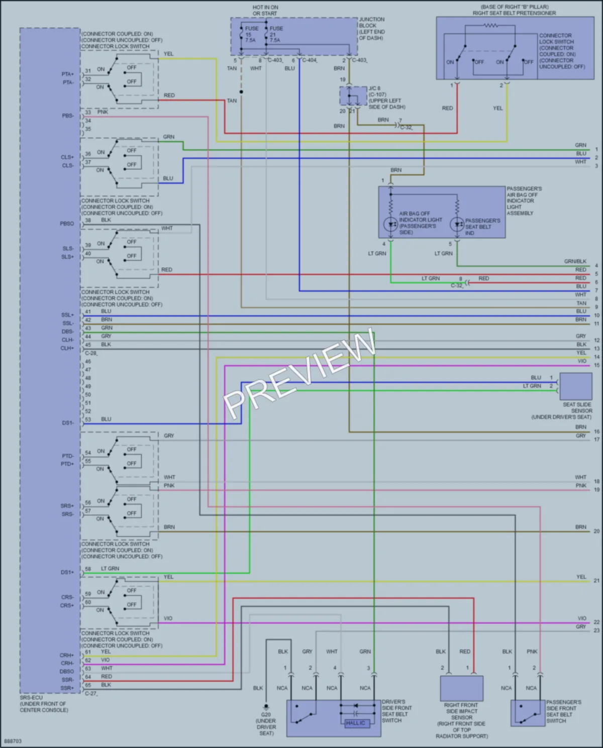 2024 Mitsubishi MirageG4 Supplemental Restraints wiring diagram preview