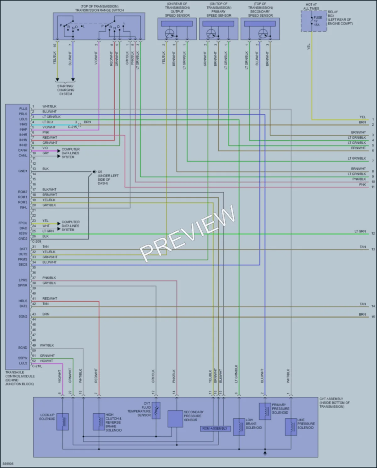 2024 Mitsubishi MirageG4 Transmission wiring diagram preview