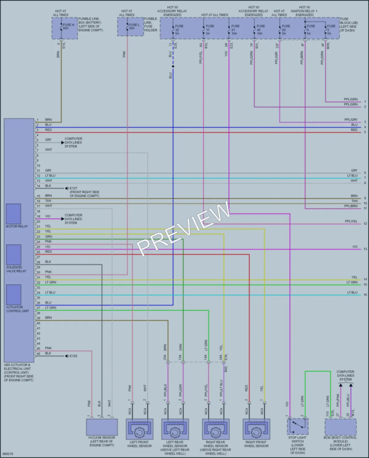 2024 Mitsubishi Outlander Anti Lock Brakes wiring diagram preview