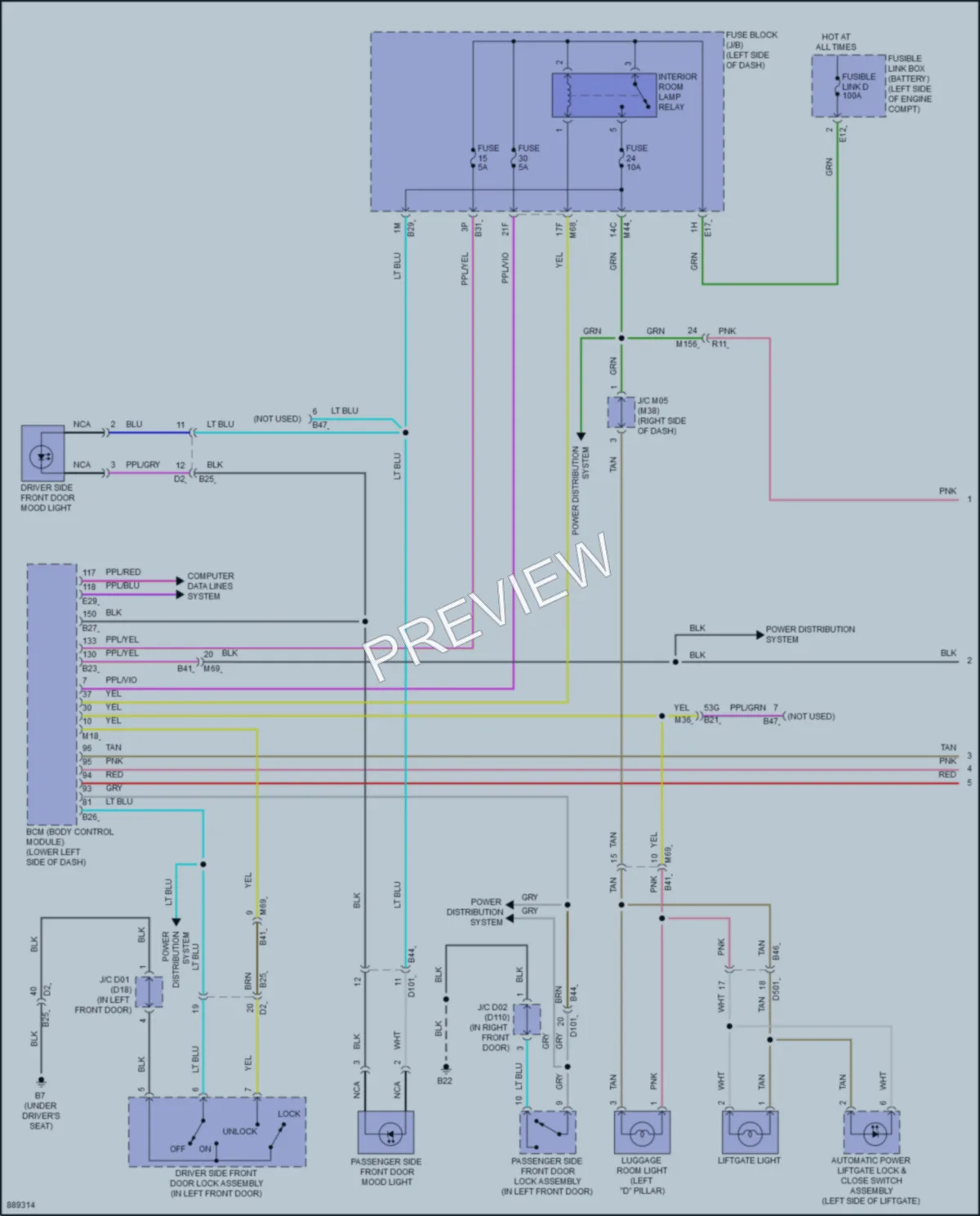 2024 Mitsubishi Outlander Interior Lights wiring diagram preview