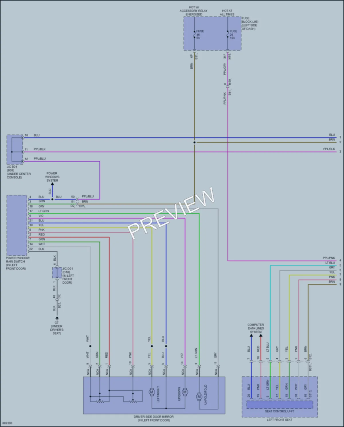 2024 Mitsubishi Outlander Memory Systems wiring diagram preview