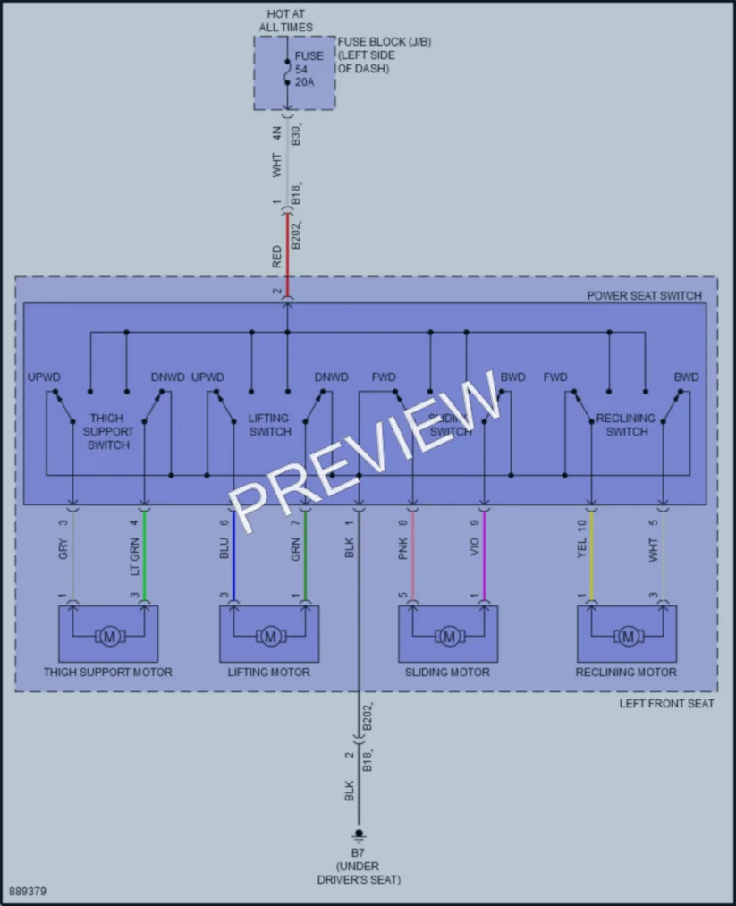 2024 Mitsubishi Outlander Power Seats wiring diagram preview