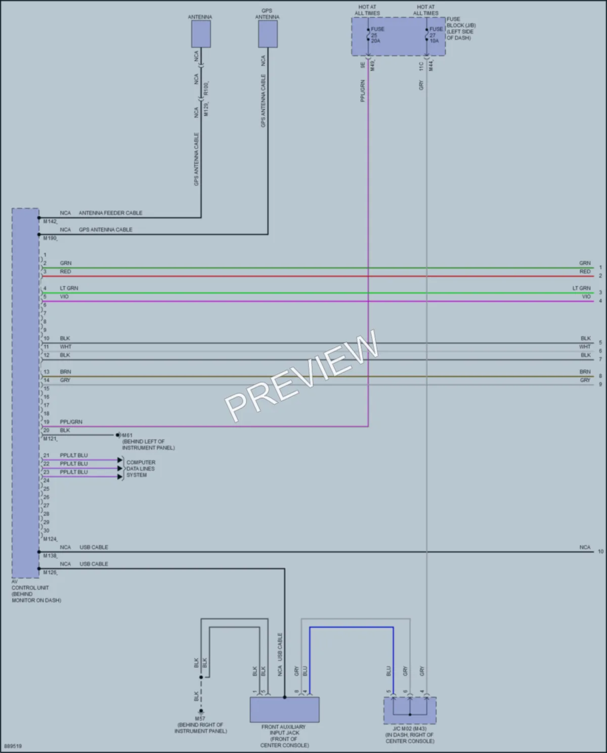 2024 Mitsubishi Outlander Radio wiring diagram preview