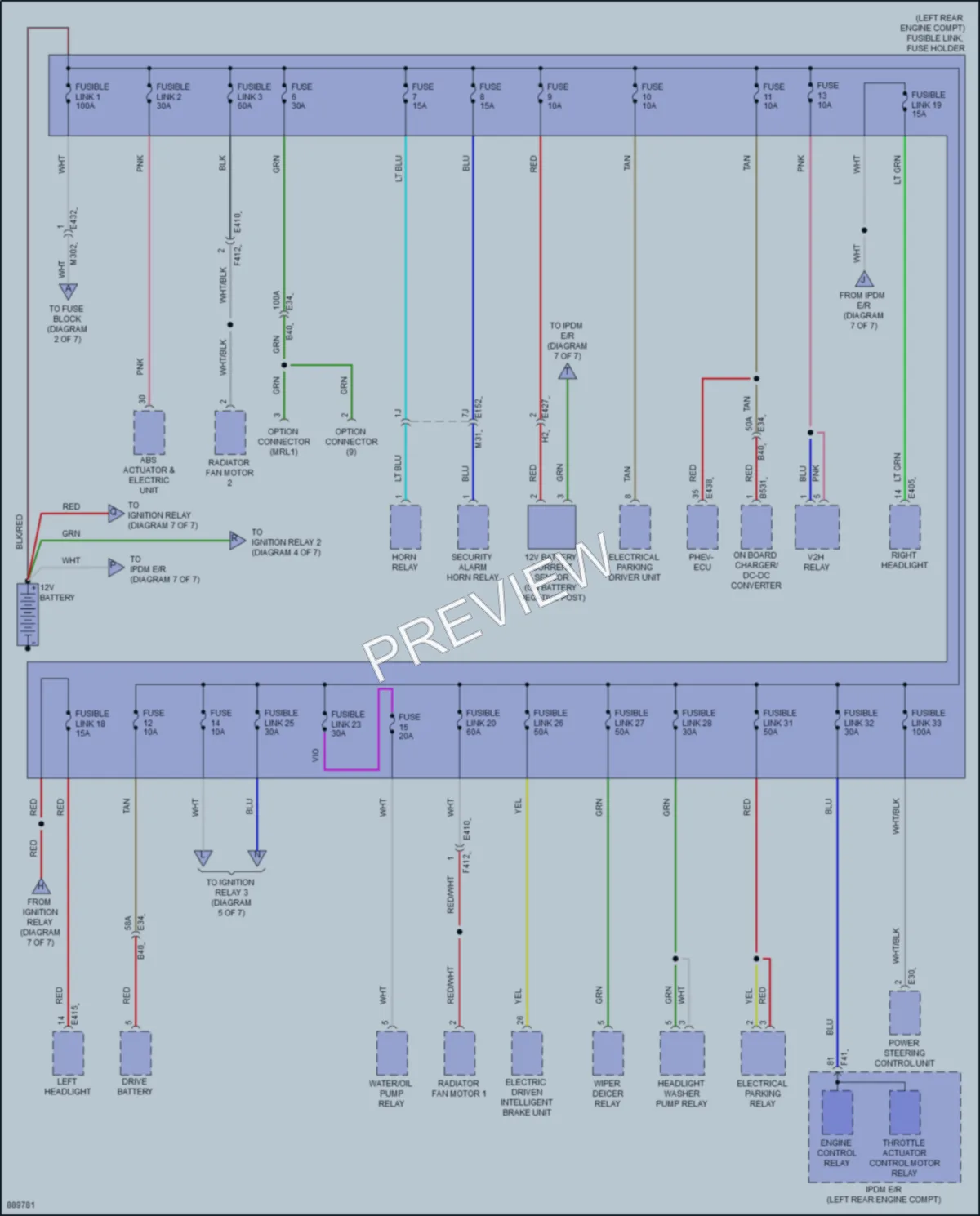 2024 Mitsubishi OutlanderPHEV Power Distribution wiring diagram preview