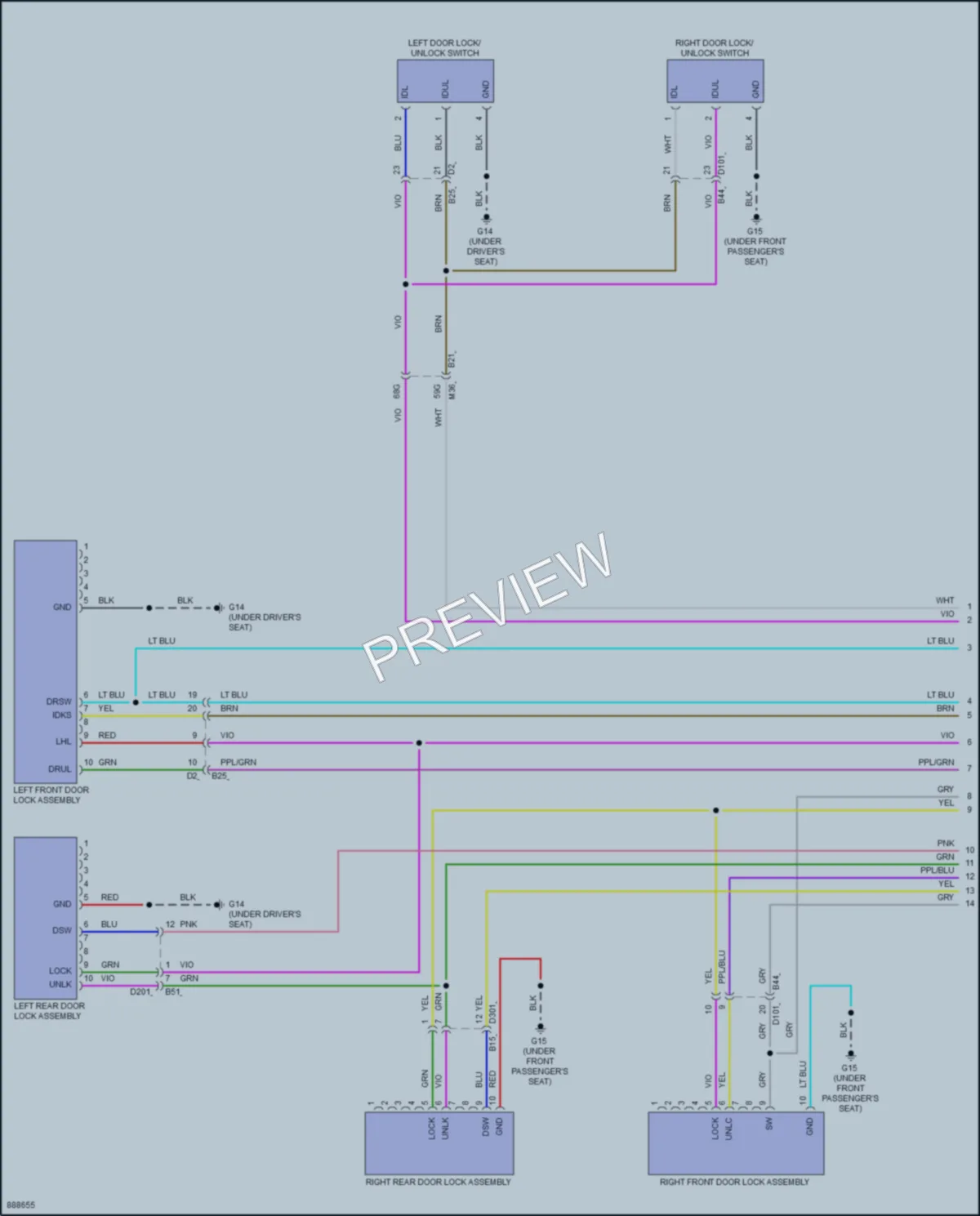 2024 Mitsubishi OutlanderPHEV Power Door Locks wiring diagram preview