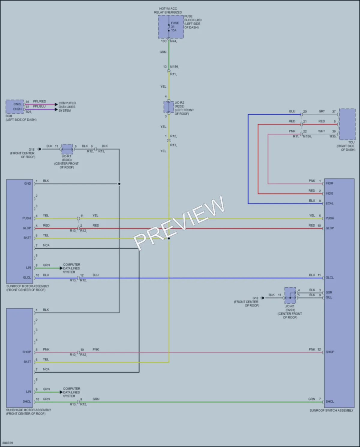 2024 Mitsubishi OutlanderPHEV Power Top Sunroof wiring diagram preview
