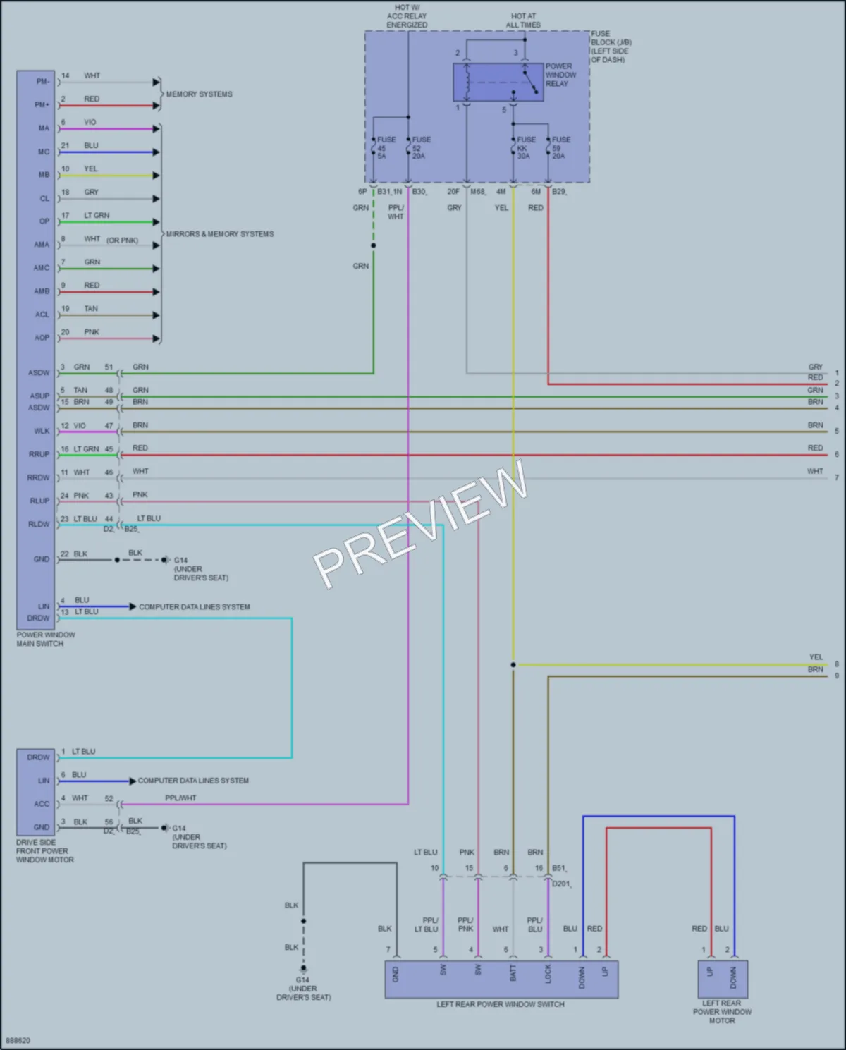 2024 Mitsubishi OutlanderPHEV Power Windows wiring diagram preview