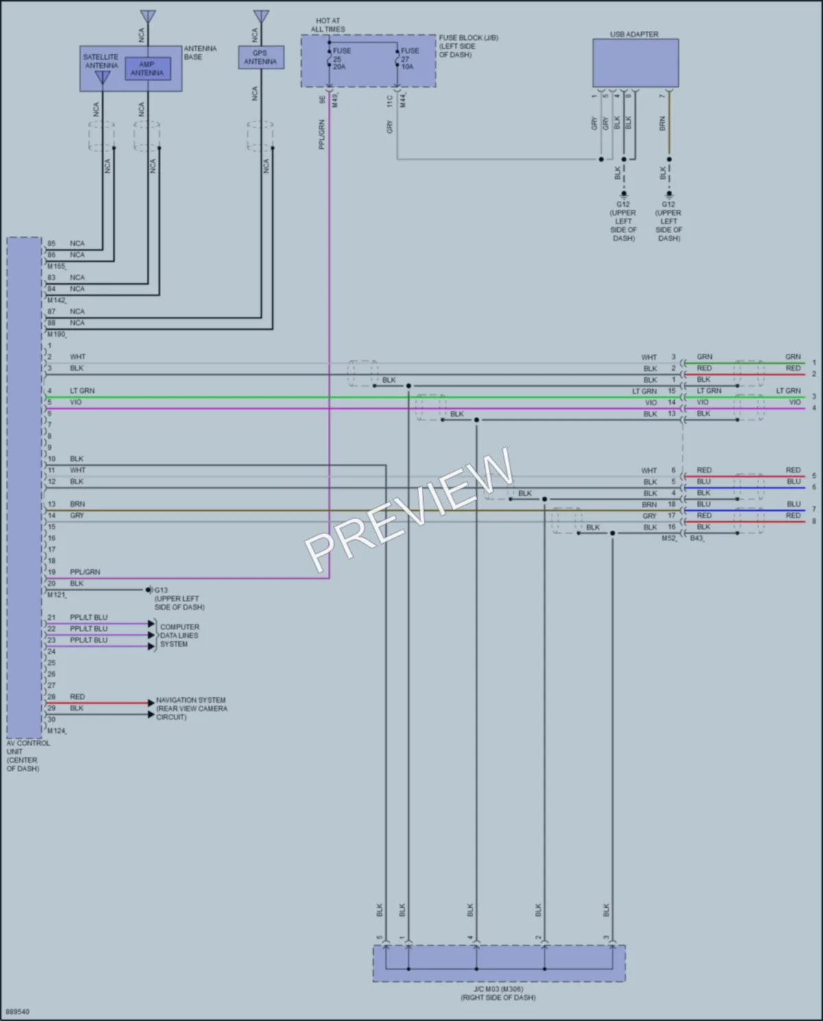 2024 Mitsubishi OutlanderPHEV Radio wiring diagram preview