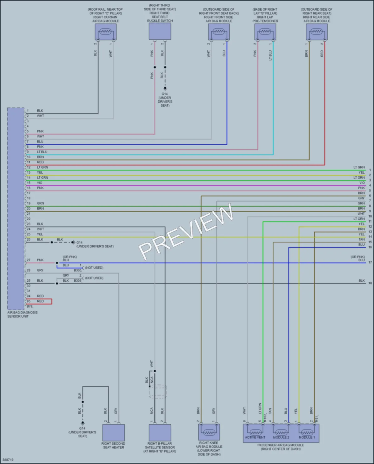 2024 Mitsubishi OutlanderPHEV Supplemental Restraints wiring diagram preview