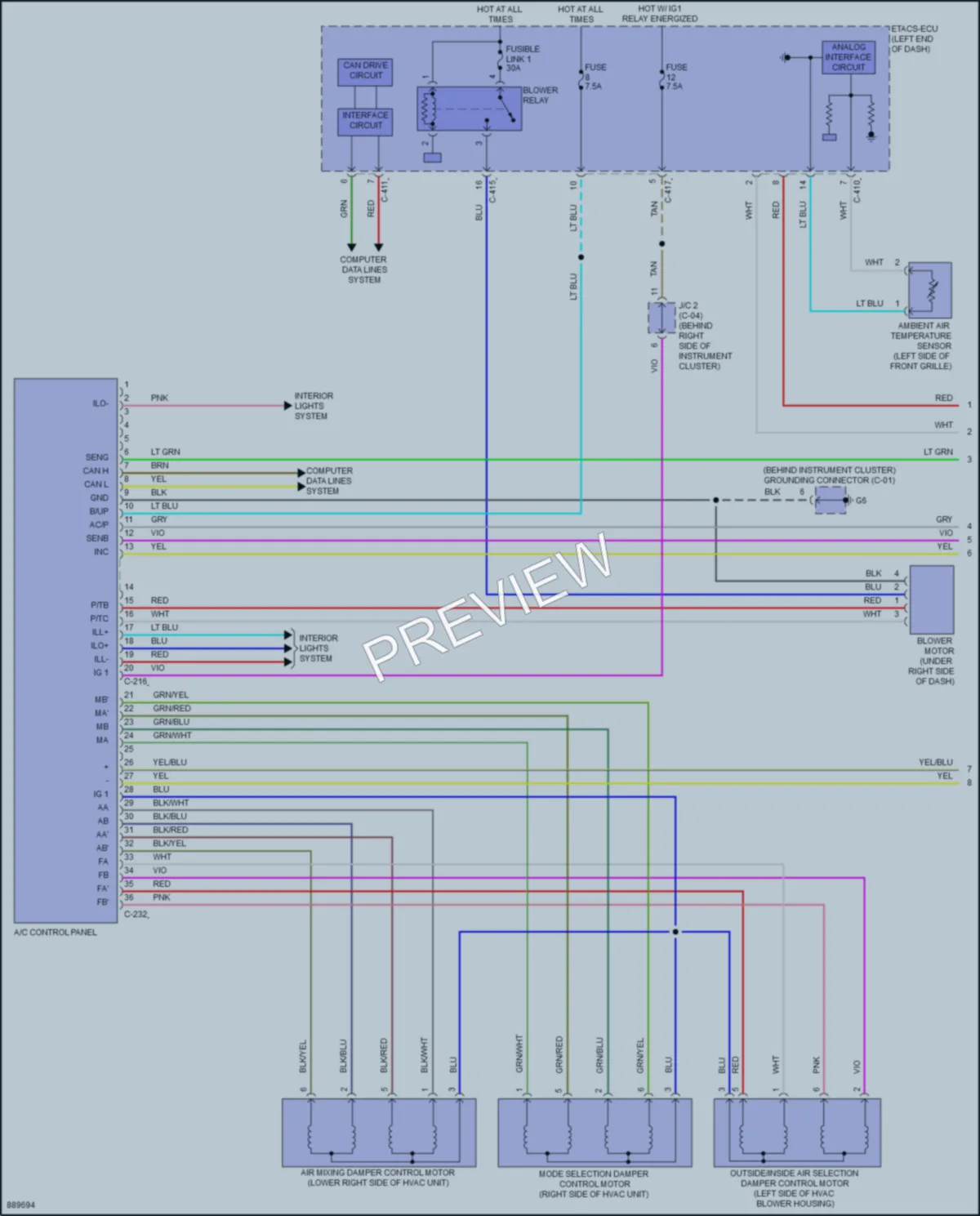 2024 Mitsubishi OutlanderSport Air Conditioning wiring diagram preview
