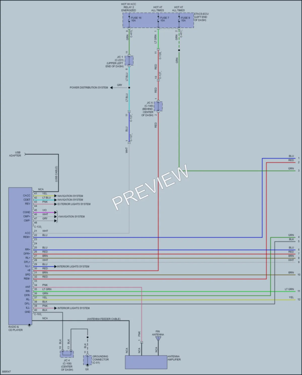 2024 Mitsubishi OutlanderSport Radio wiring diagram preview