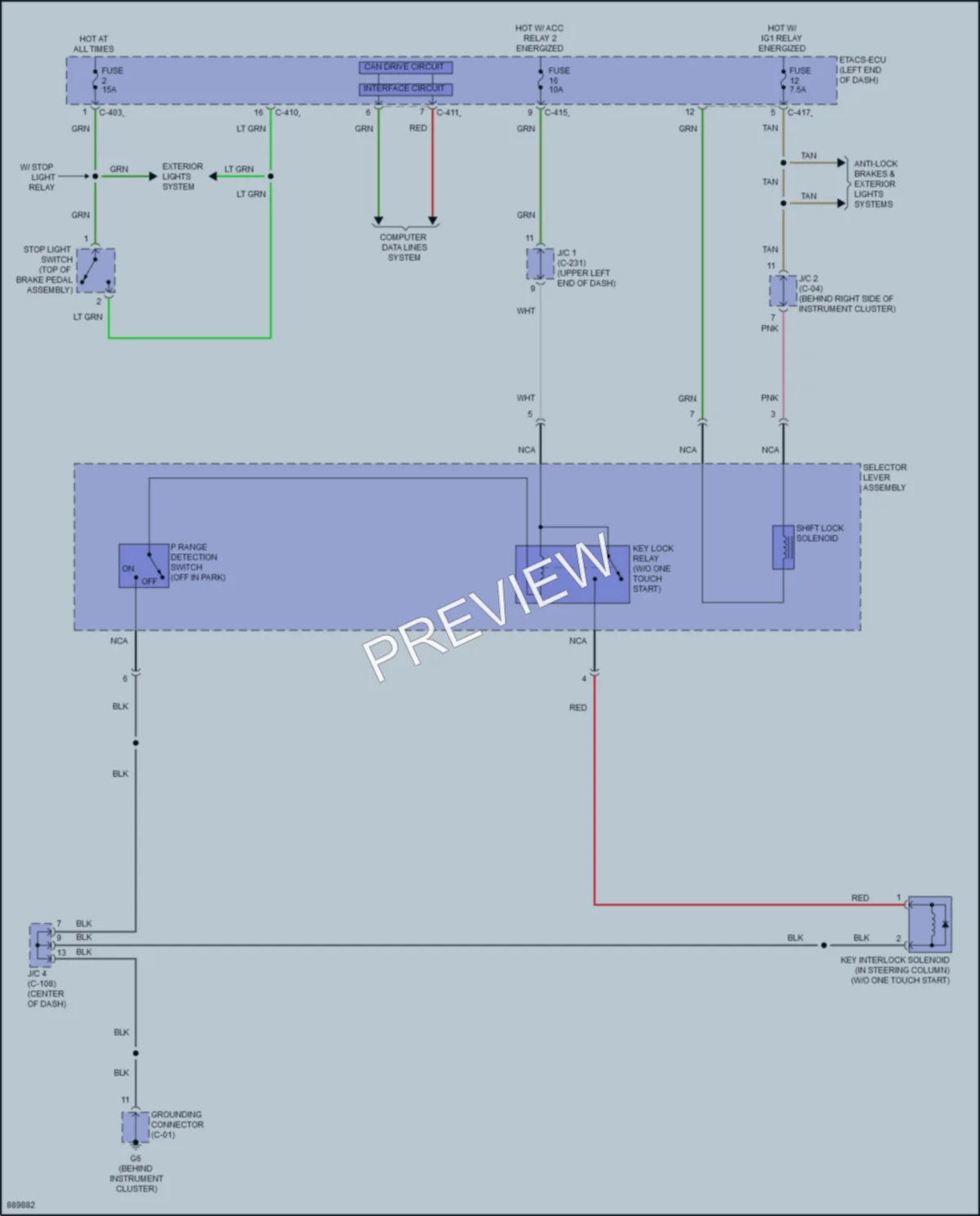 2024 Mitsubishi OutlanderSport Shift Interlock wiring diagram preview