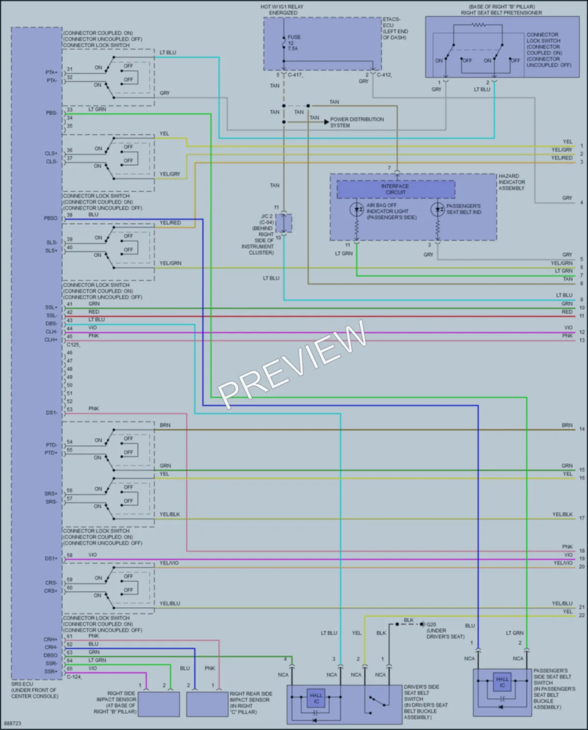 2024 Mitsubishi OutlanderSport Supplemental Restraints wiring diagram preview