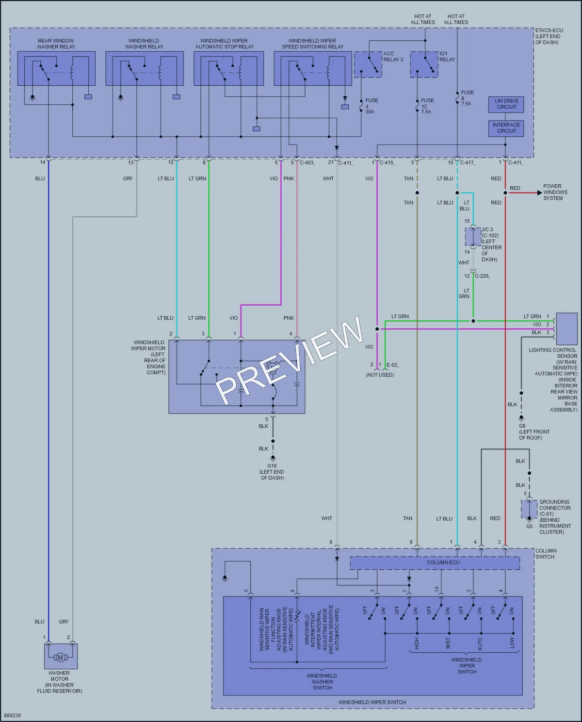 2024 Mitsubishi OutlanderSport Wiper Washer wiring diagram preview