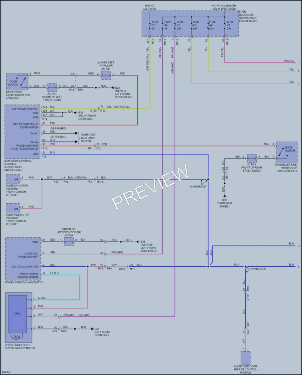 2024 Nissan Ariya Power Windows wiring diagram preview
