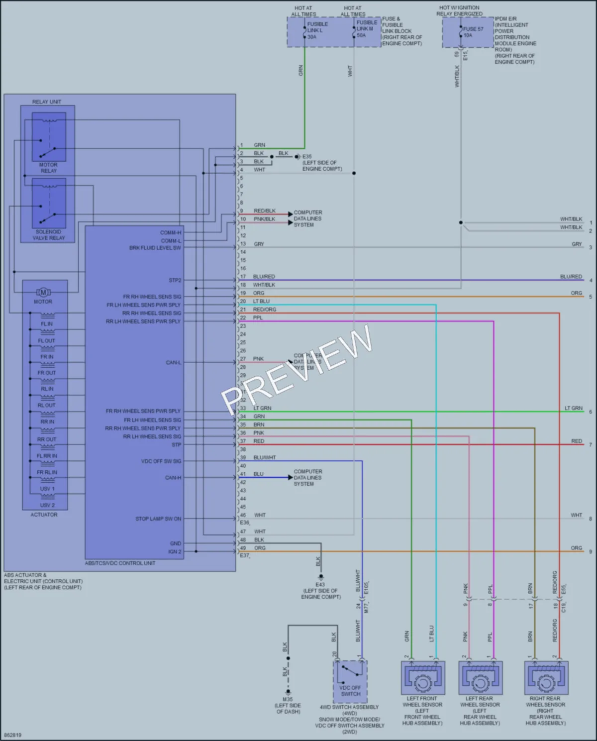 2024 Nissan Armada Anti Lock Brakes wiring diagram preview