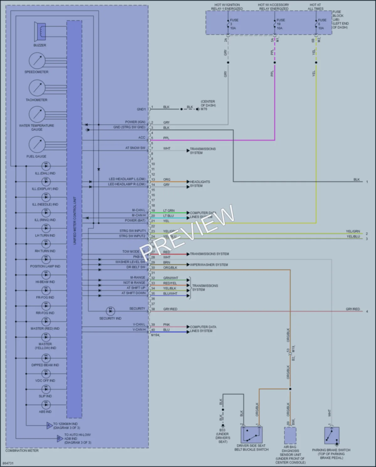 2024 Nissan Armada Instrument Cluster wiring diagram preview