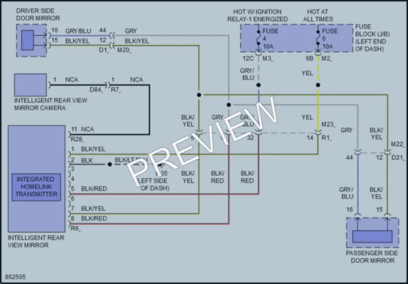2024 Nissan Armada Power Mirrors wiring diagram preview