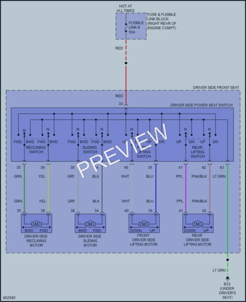 2024 Nissan Armada Power Seats wiring diagram preview
