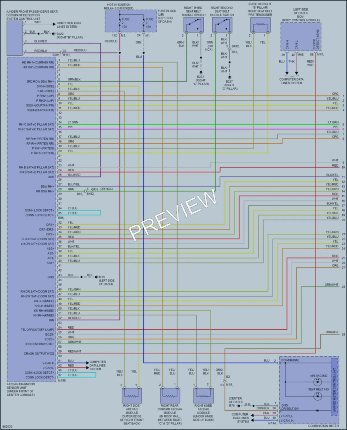 2024 Nissan Armada Supplemental Restraints wiring diagram preview