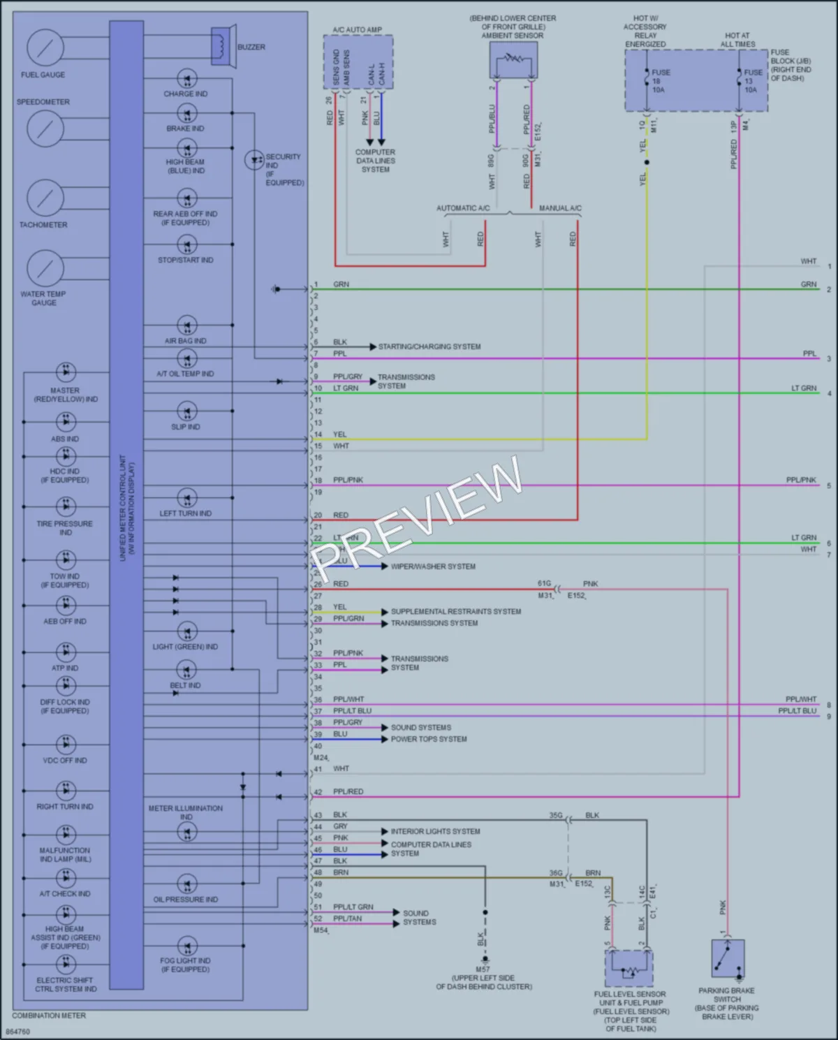 2024 Nissan Frontier Instrument Cluster wiring diagram preview