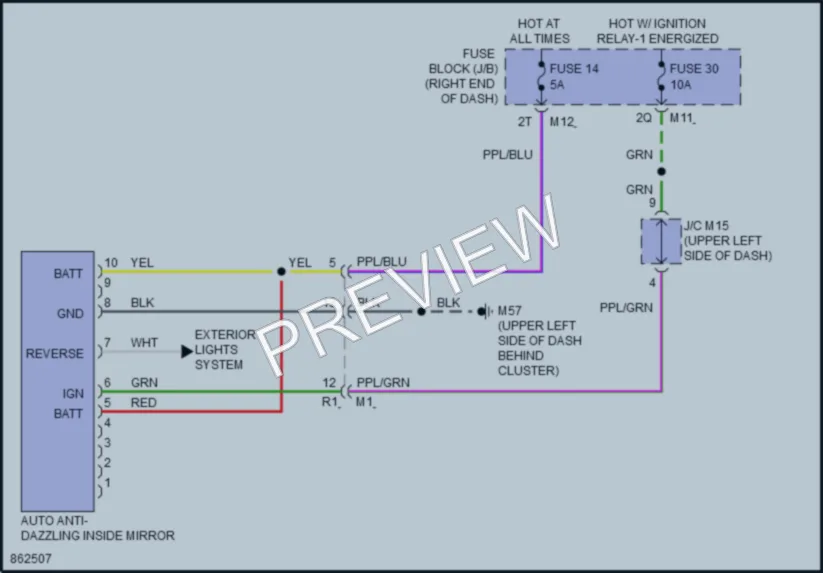 2024 Nissan Frontier Power Mirrors wiring diagram preview