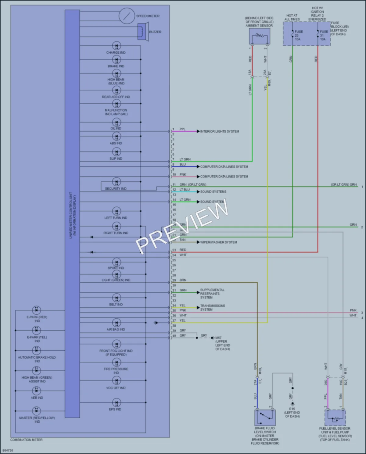 2024 Nissan Kicks Instrument Cluster wiring diagram preview