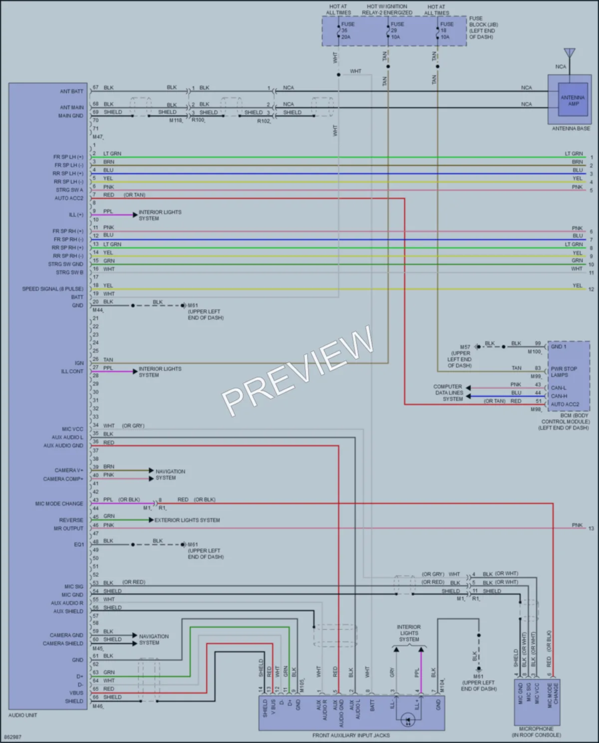 2024 Nissan Kicks Radio wiring diagram preview