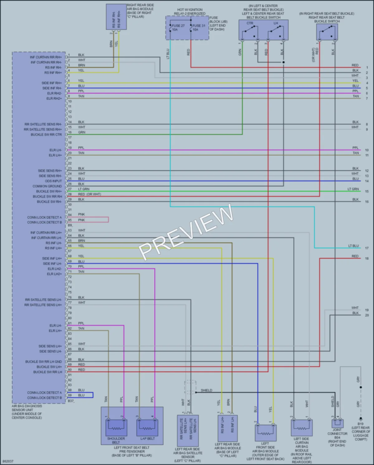 2024 Nissan Kicks Supplemental Restraints wiring diagram preview