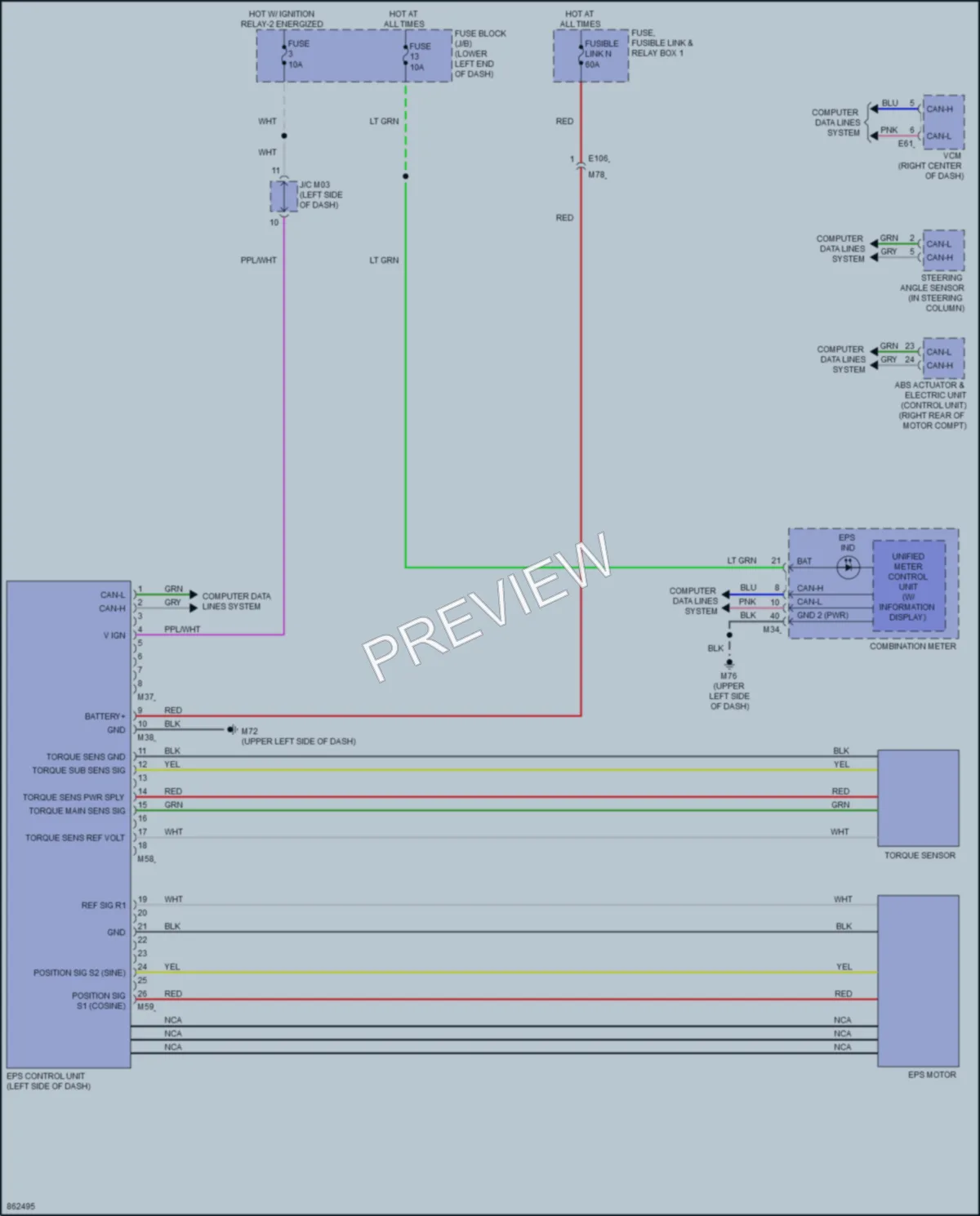 2024 Nissan LEAF Electronic Power Steering wiring diagram preview