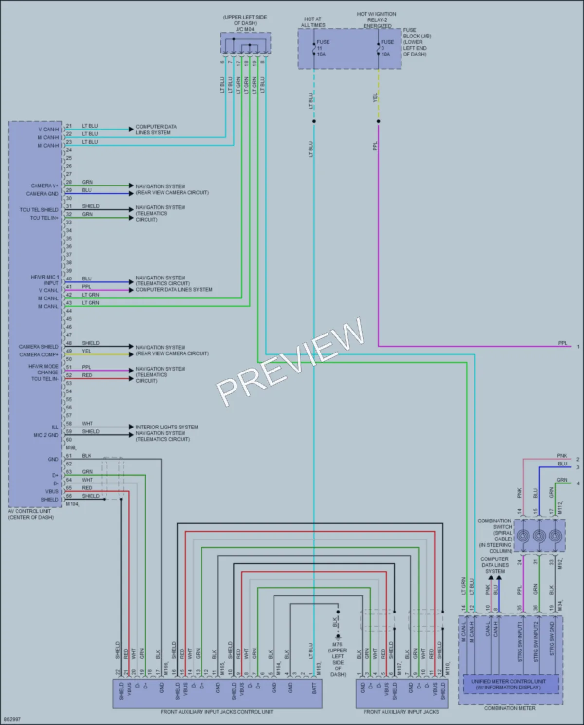 2024 Nissan LEAF Radio wiring diagram preview