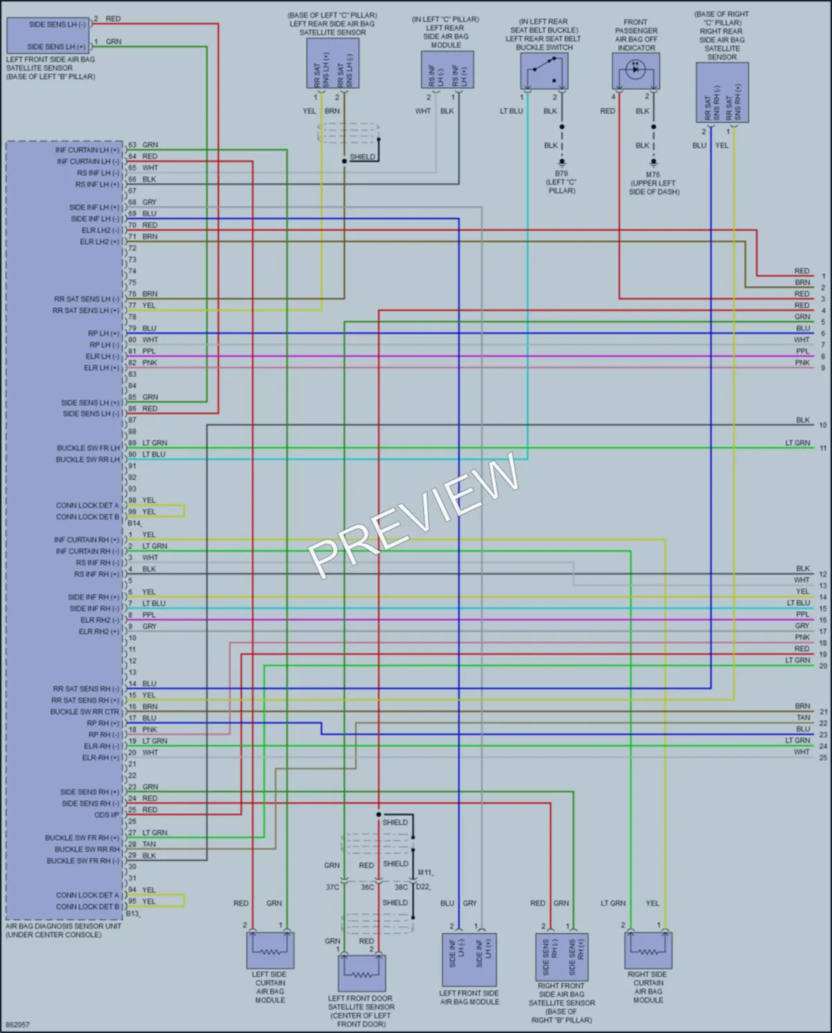 2024 Nissan LEAF Supplemental Restraints wiring diagram preview