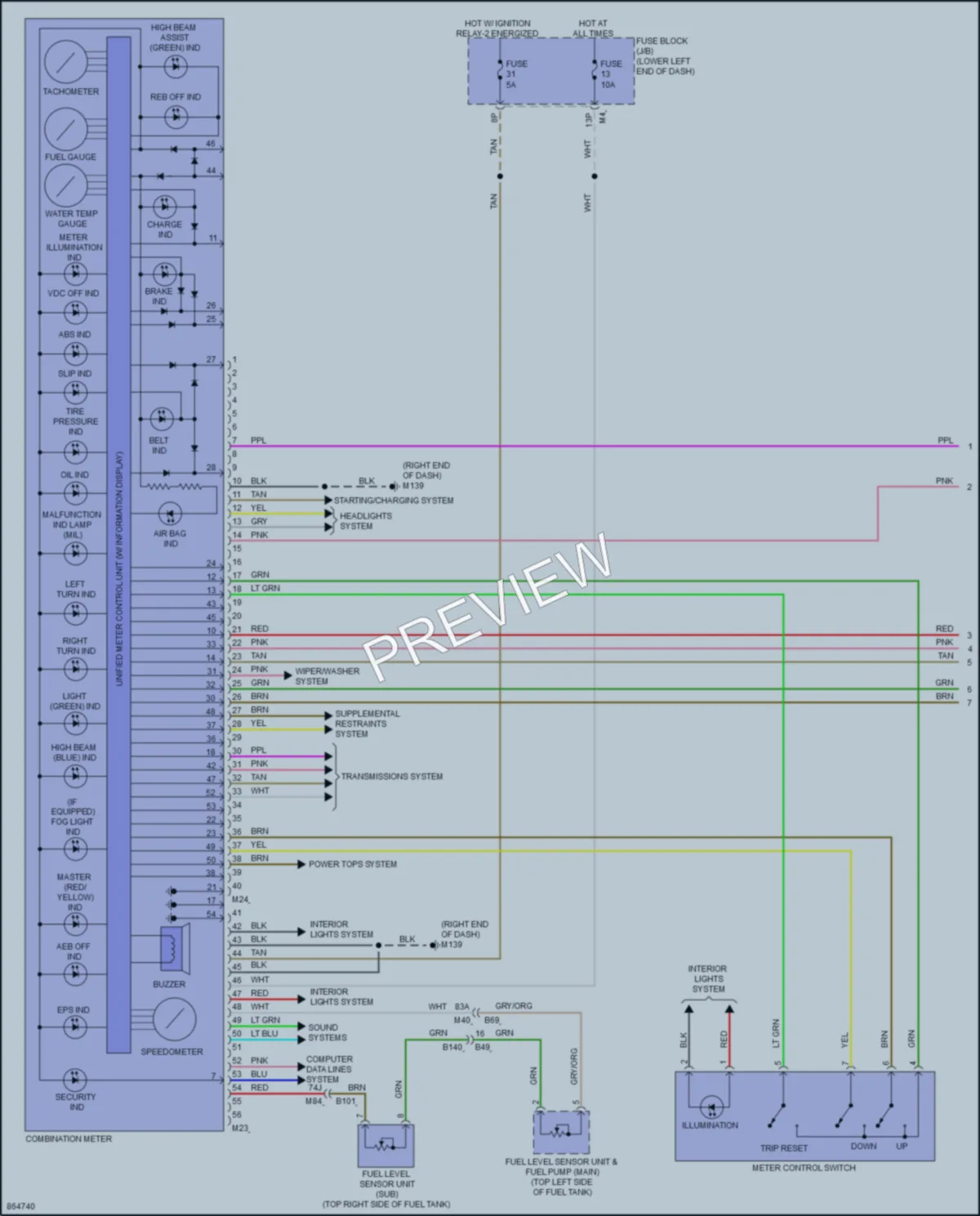 2024 Nissan Murano Instrument Cluster wiring diagram preview