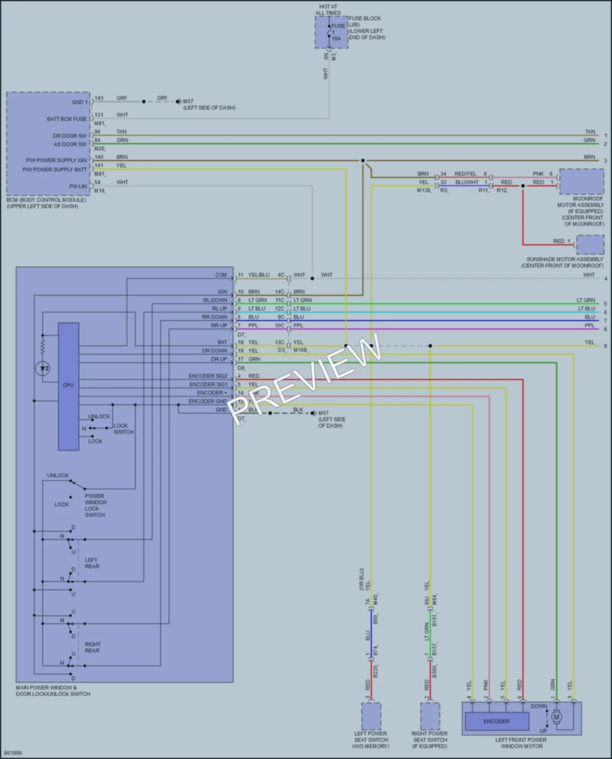 2024 Nissan Murano Power Windows wiring diagram preview