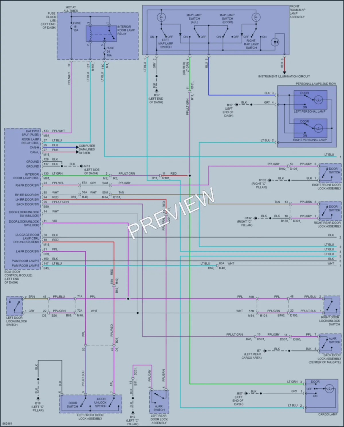 2024 Nissan Pathfinder Interior Lights wiring diagram preview