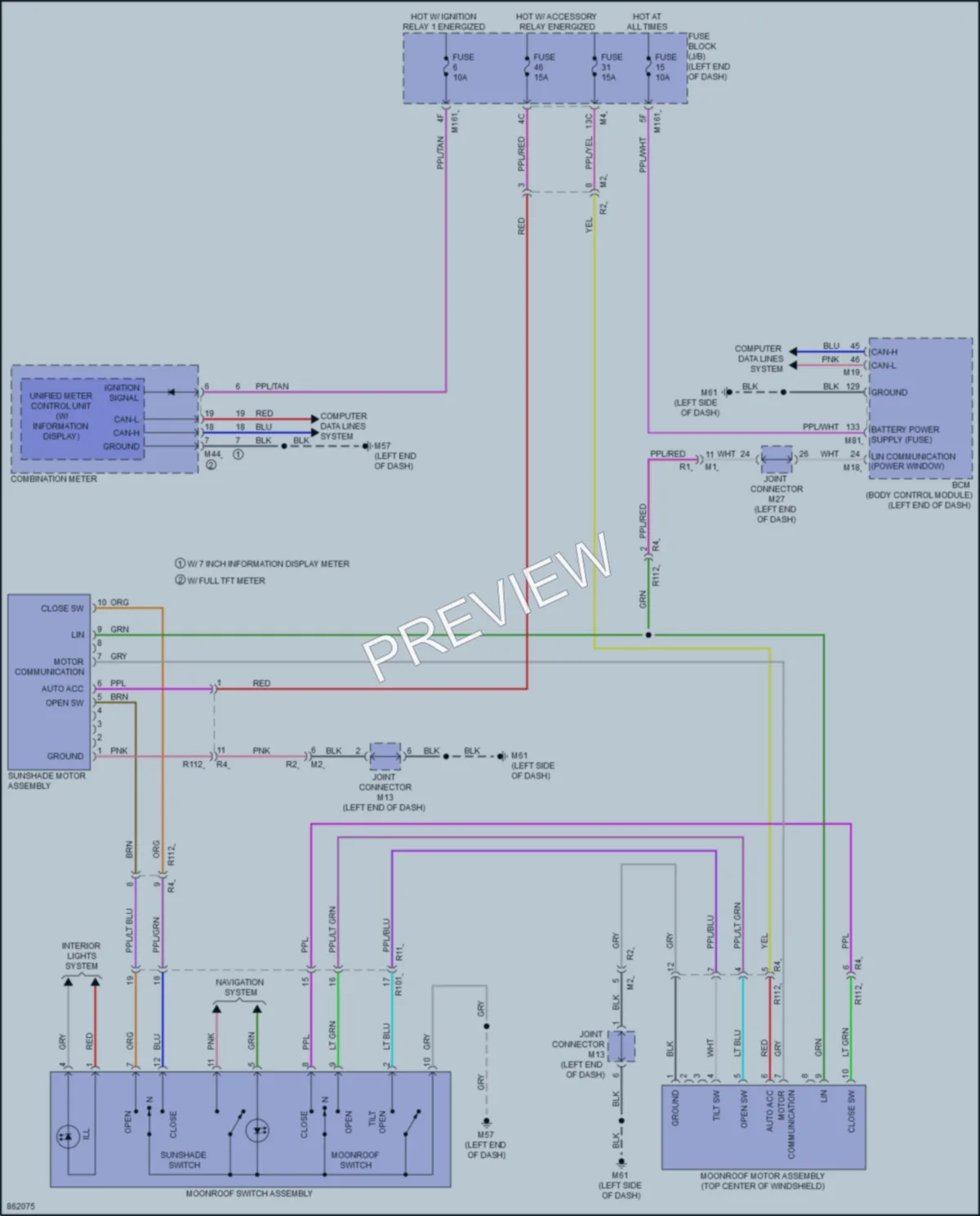 2024 Nissan Pathfinder Power Top Sunroof wiring diagram preview