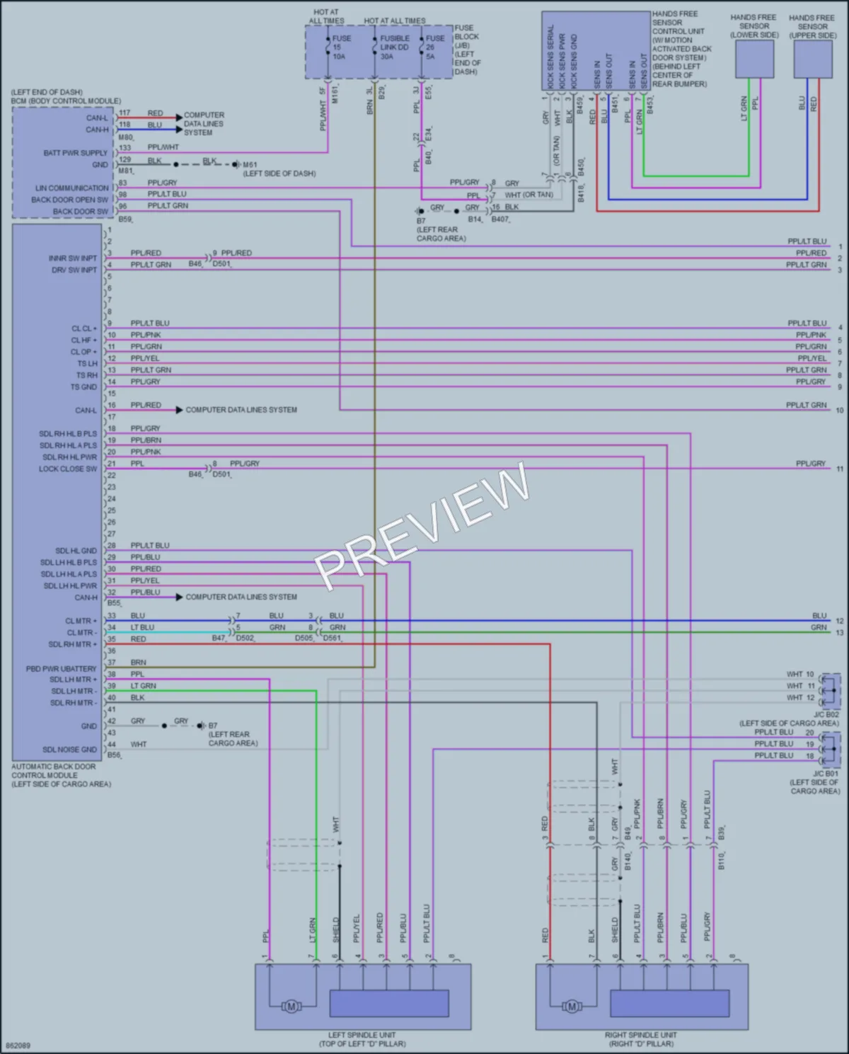 2024 Nissan Pathfinder Trunk Tailgate Fuel Door wiring diagram preview