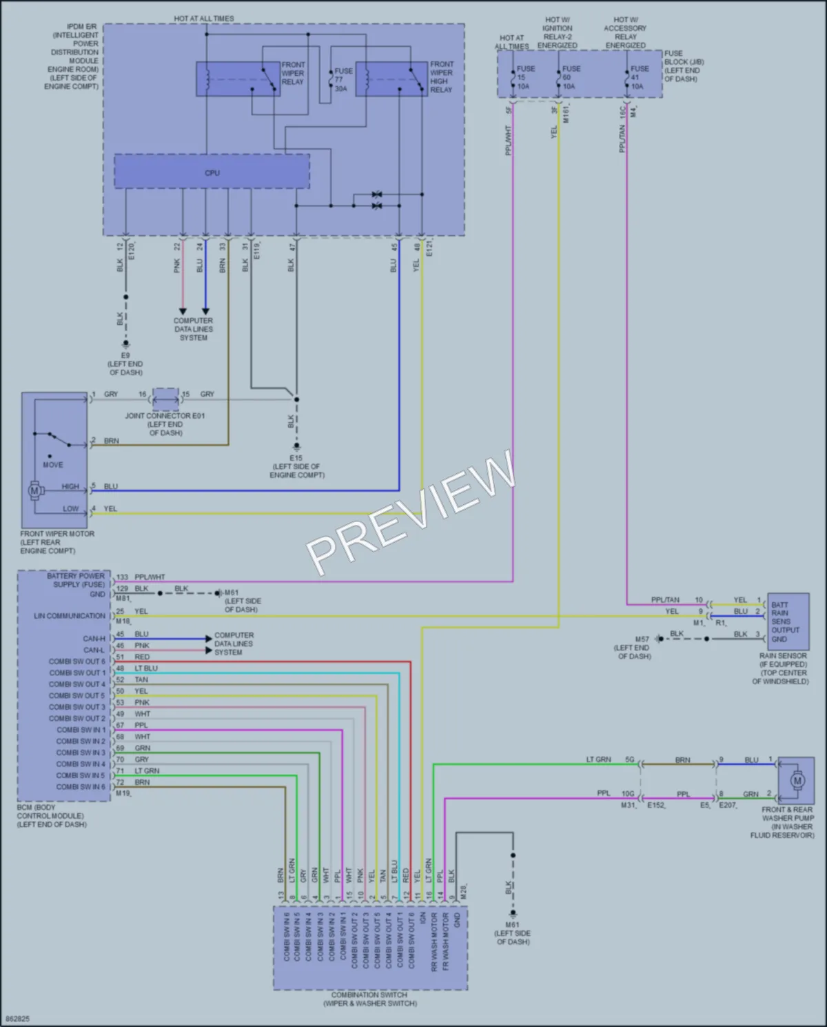 2024 Nissan Pathfinder Wiper Washer wiring diagram preview
