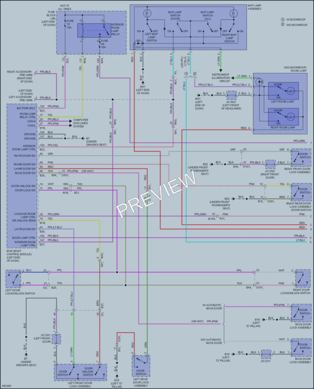 2024 Nissan Rogue Interior Lights wiring diagram preview
