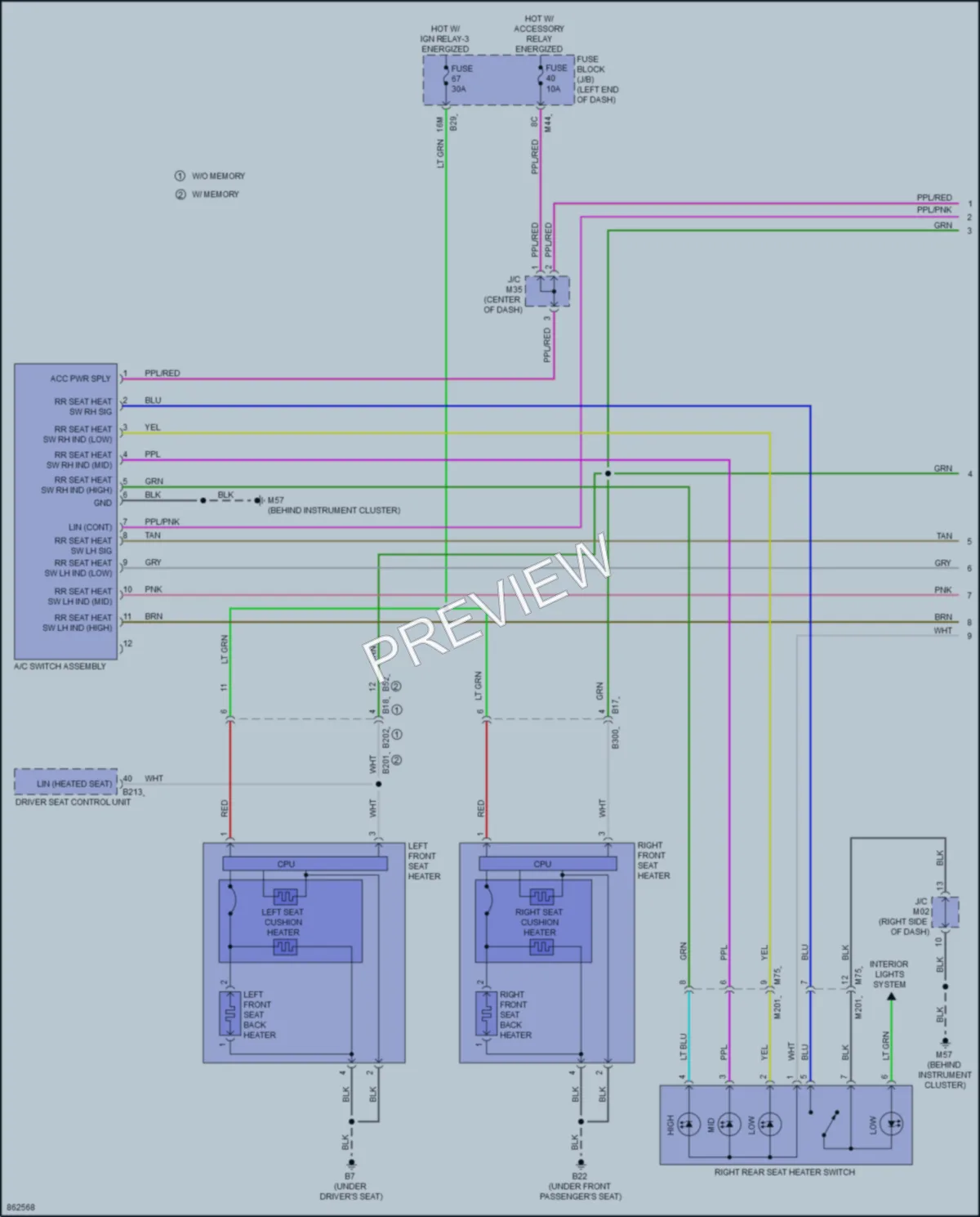 2024 Nissan Rogue Power Seats wiring diagram preview