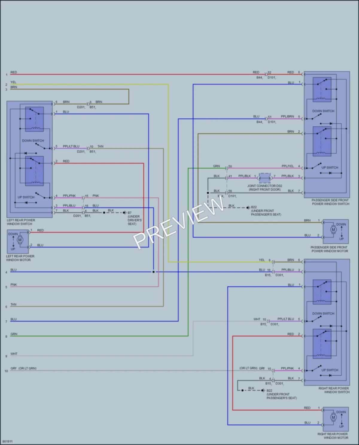 2024 Nissan Rogue Power Windows wiring diagram preview