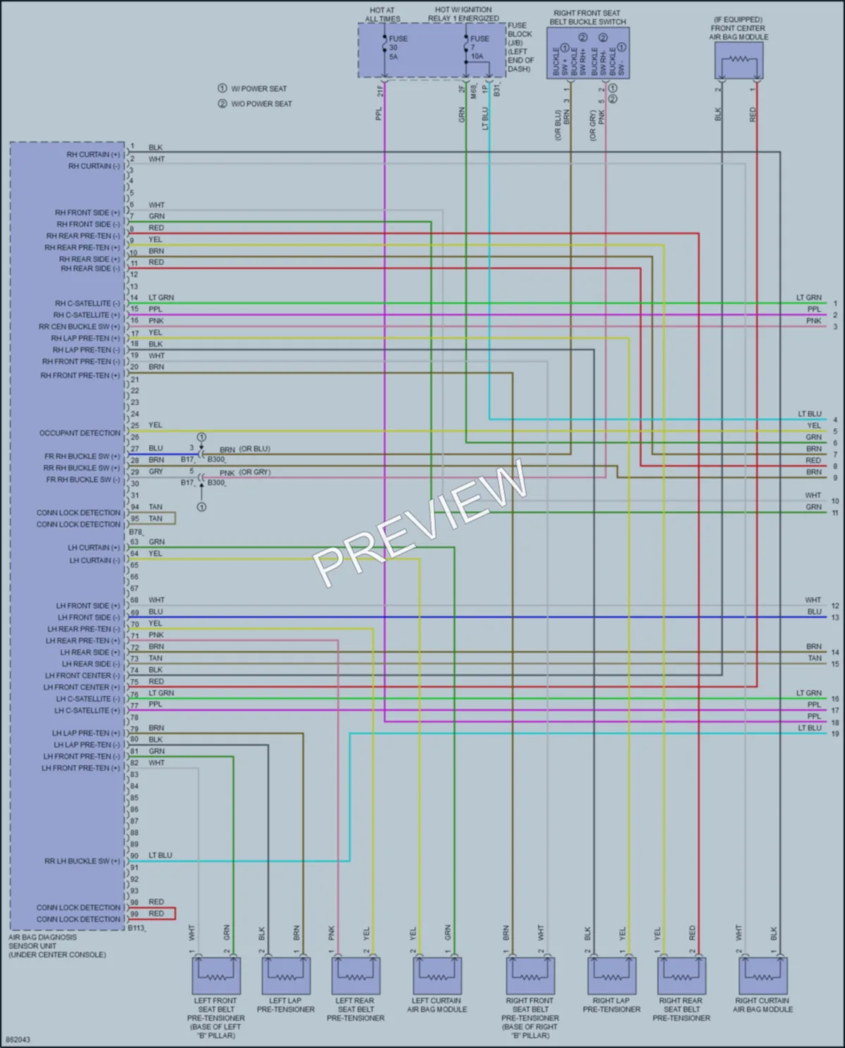 2024 Nissan Rogue Supplemental Restraints wiring diagram preview