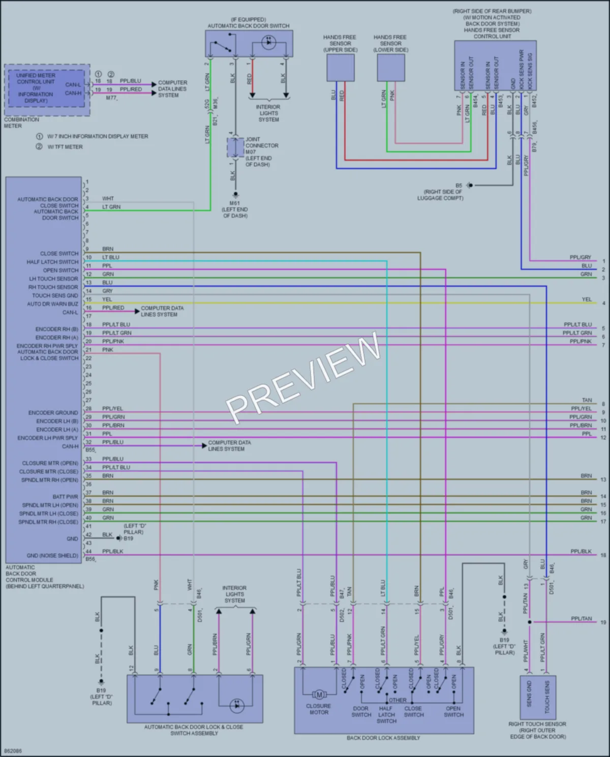 2024 Nissan Rogue Trunk Tailgate Fuel Door wiring diagram preview