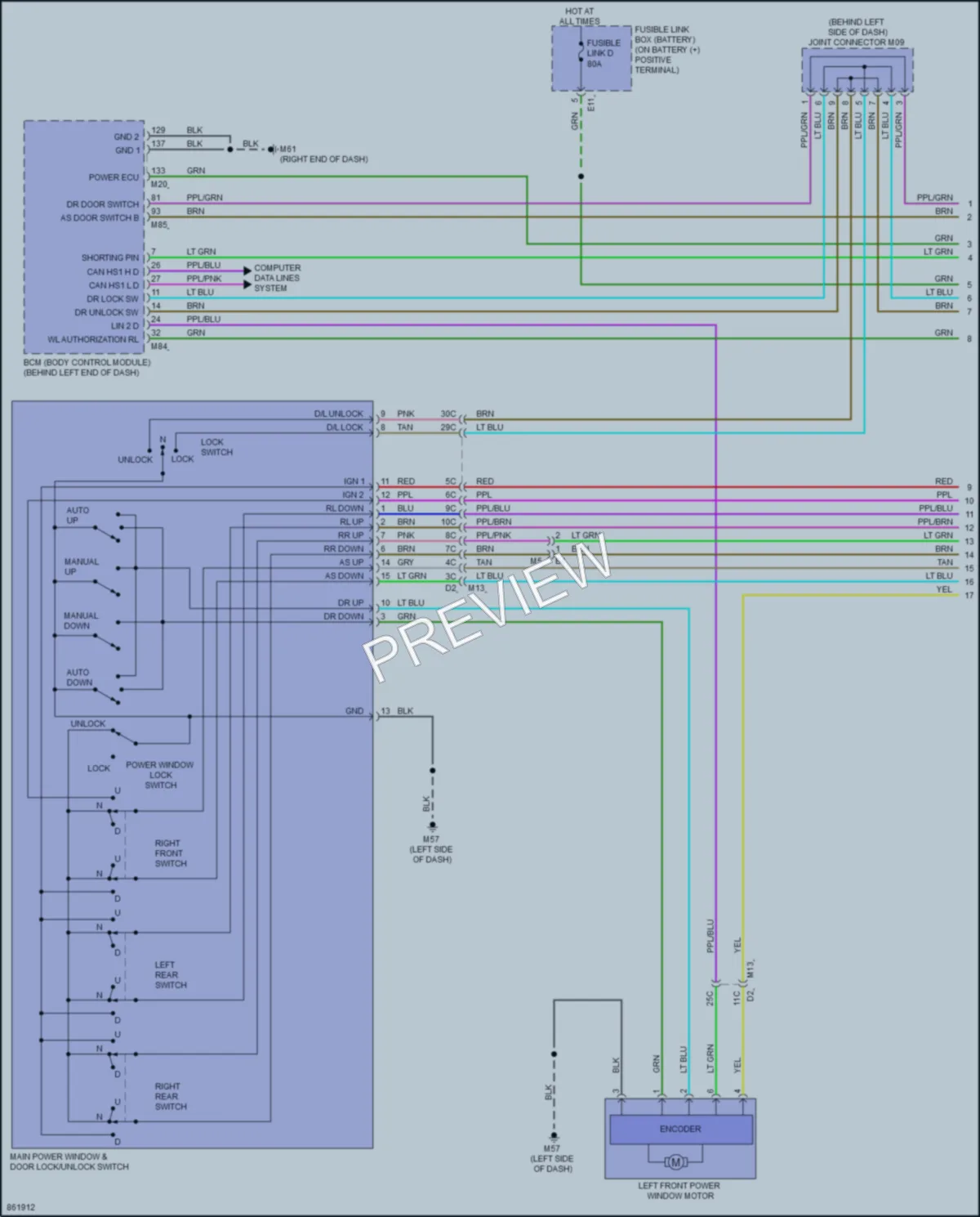 2024 Nissan Sentra Power Windows wiring diagram preview