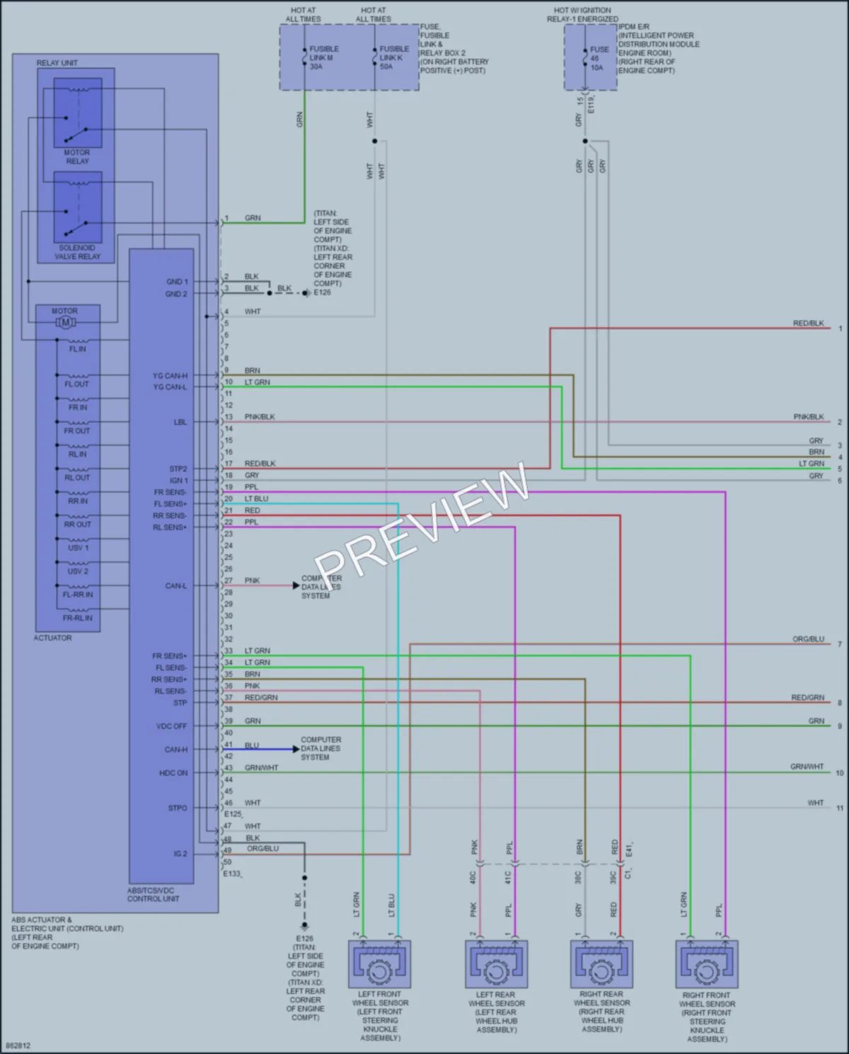 2024 Nissan Titan Anti Lock Brakes wiring diagram preview