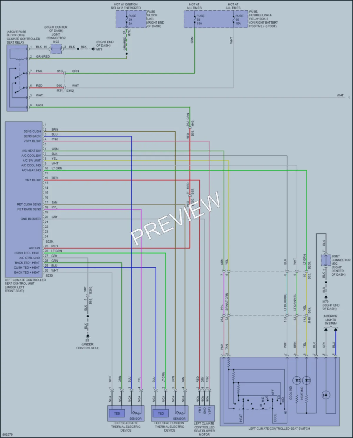 2024 Nissan TitanXD Power Seats wiring diagram preview