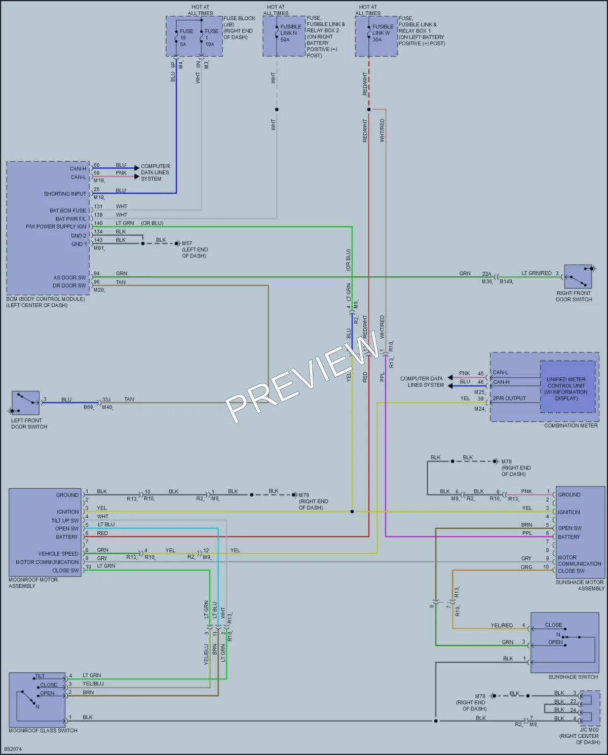 2024 Nissan TitanXD Power Top Sunroof wiring diagram preview