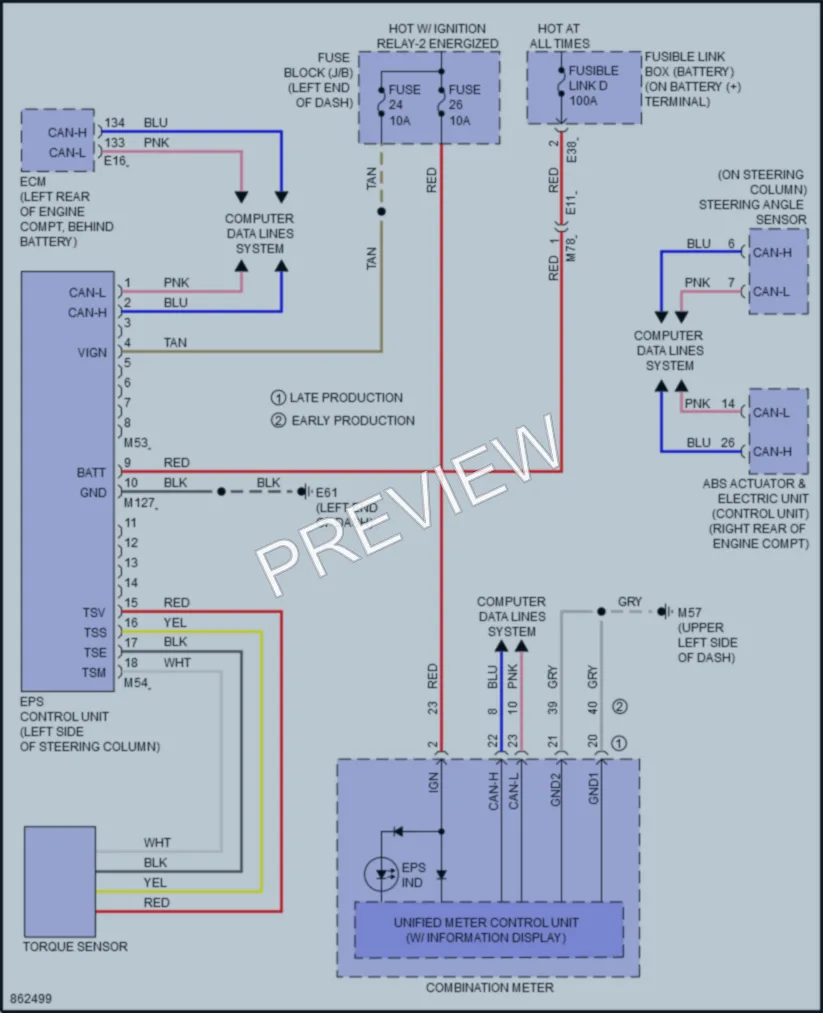 2024 Nissan Versa Electronic Power Steering wiring diagram preview