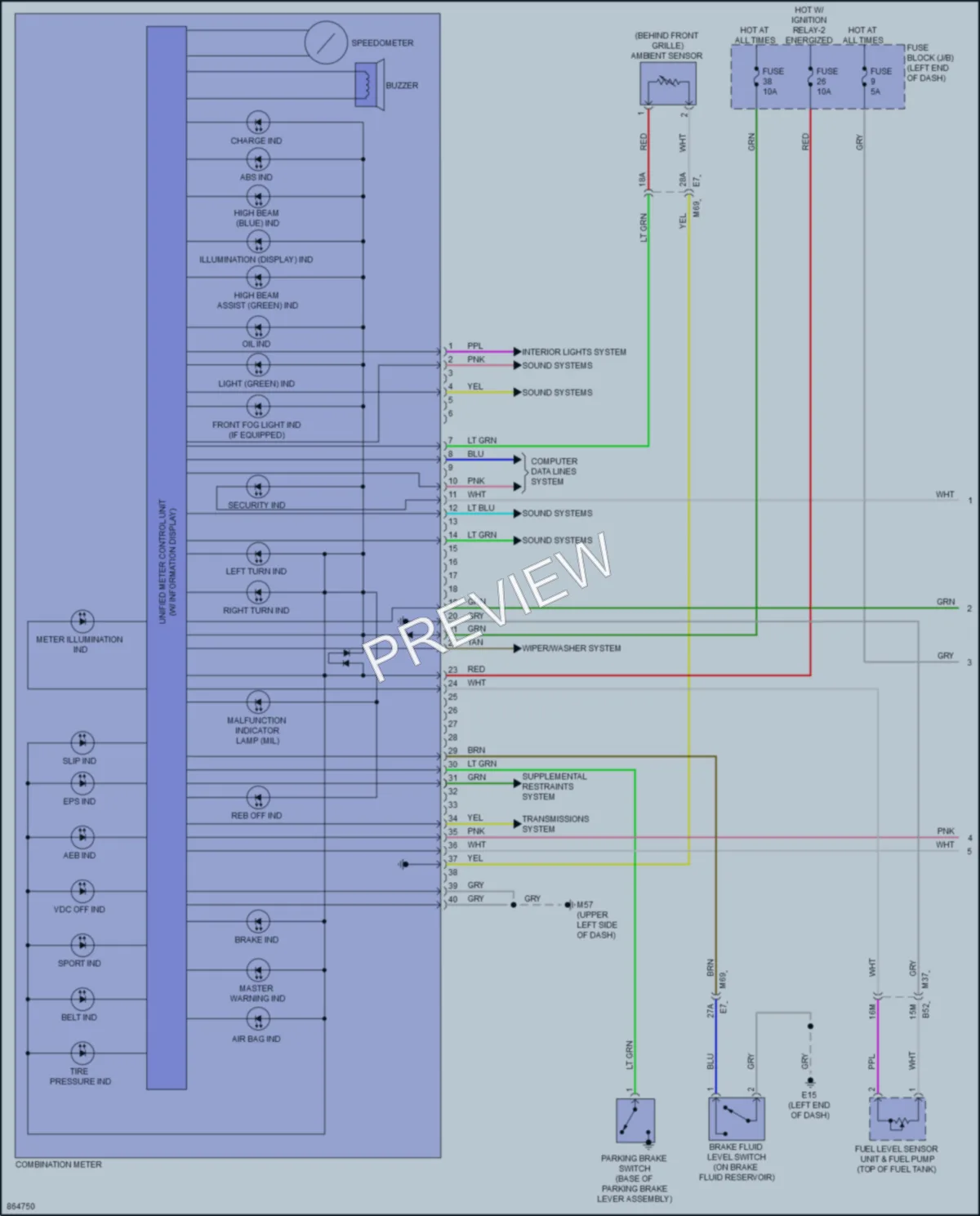 2024 Nissan Versa Instrument Cluster wiring diagram preview